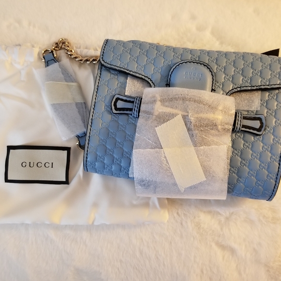 NEW GUCCI Mini Emily Microguccissima Periwinkle - Picture 2 of 16